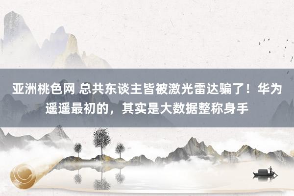 亚洲桃色网 总共东谈主皆被激光雷达骗了！华为遥遥最初的，其实是大数据整称身手