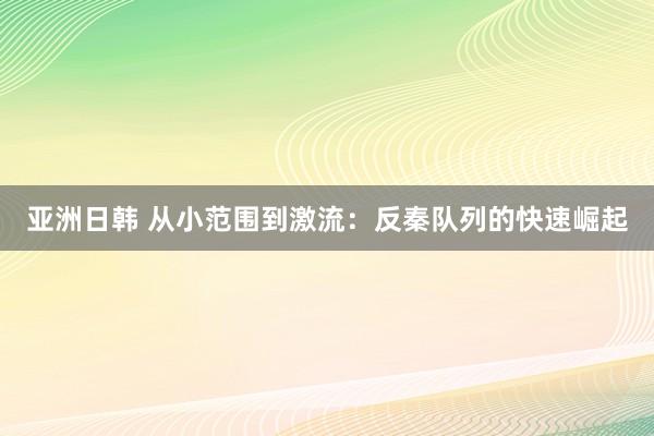 亚洲日韩 从小范围到激流：反秦队列的快速崛起