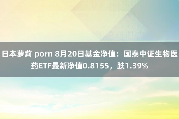 日本萝莉 porn 8月20日基金净值：国泰中证生物医药ETF最新净值0.8155，跌1.39%