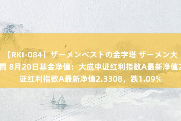 【RKI-084】ザーメンベストの金字塔 ザーメン大好き2000発 24時間 8月20日基金净值：大成中证红利指数A最新净值2.3308，跌1.09%