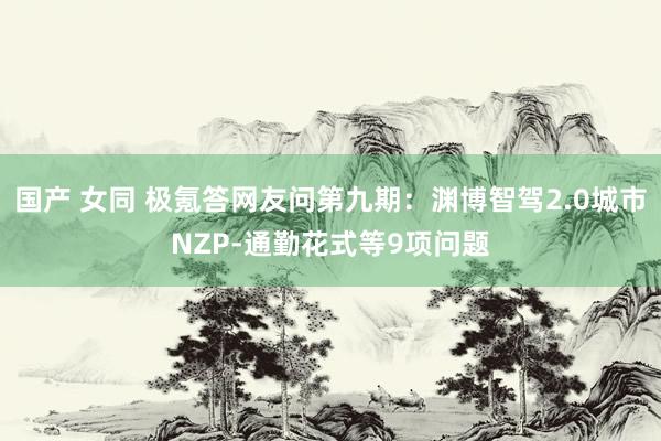 国产 女同 极氪答网友问第九期：渊博智驾2.0城市NZP-通勤花式等9项问题